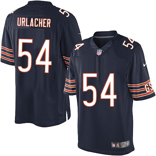 Men's Limited Brian Urlacher Nike Jersey Navy Blue Home - #54 NFL Chicago Bears